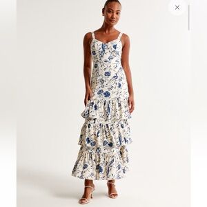 Drama ruffle tiered maxi dress Abercrombie